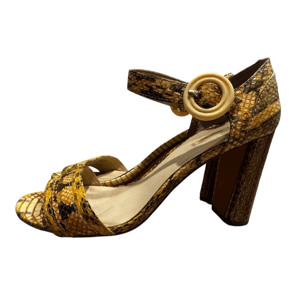 🐍 MAXSTUDIO Genuine Snakeskin Block Heel Sandals – Size 8M - Picture 4 of 6
